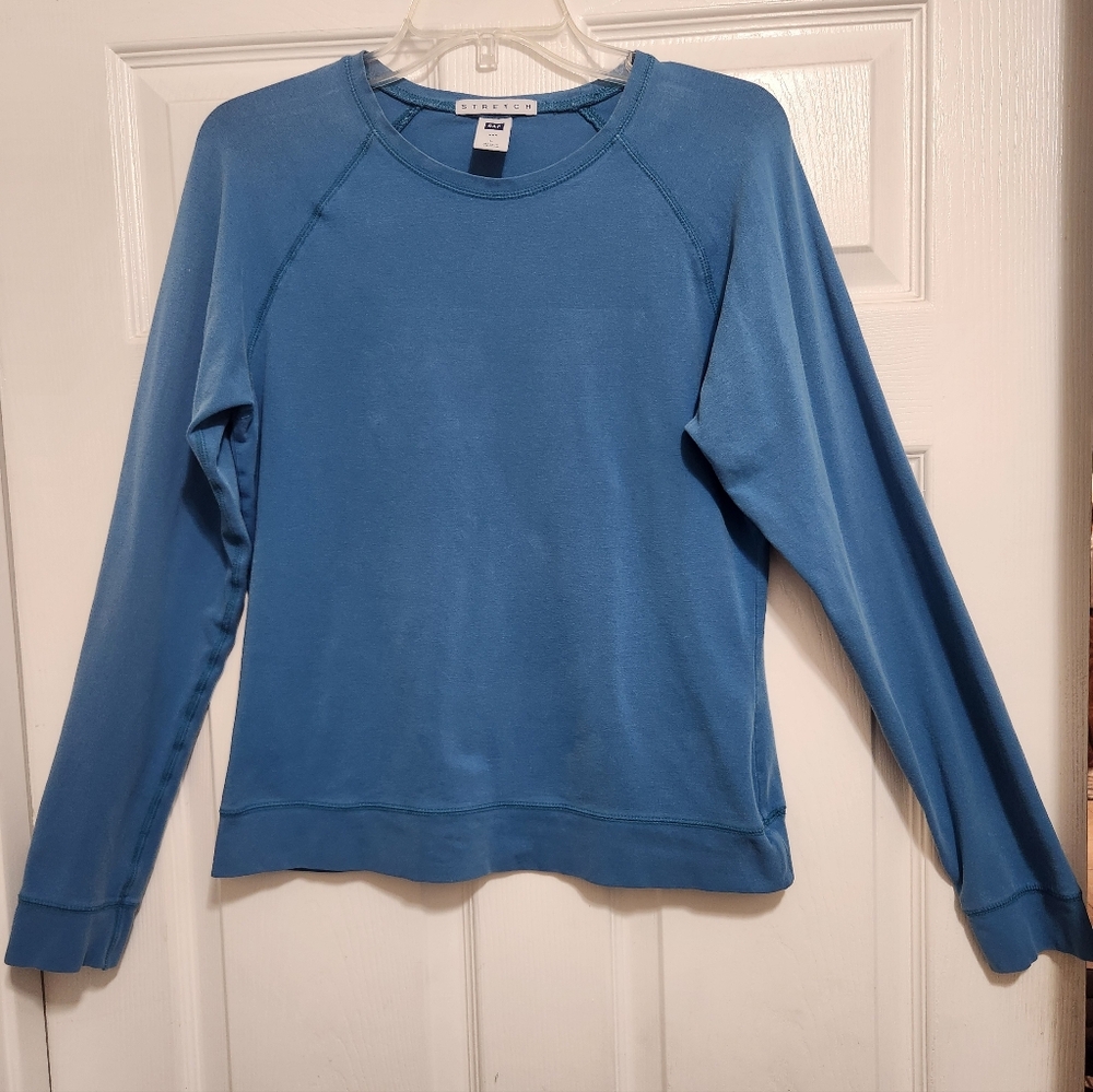 Gap Teal Raglan Sleeve Crewneck Stretch Shirt Woman Medium
